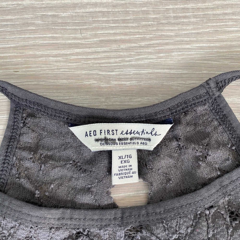 Grey lace tank top